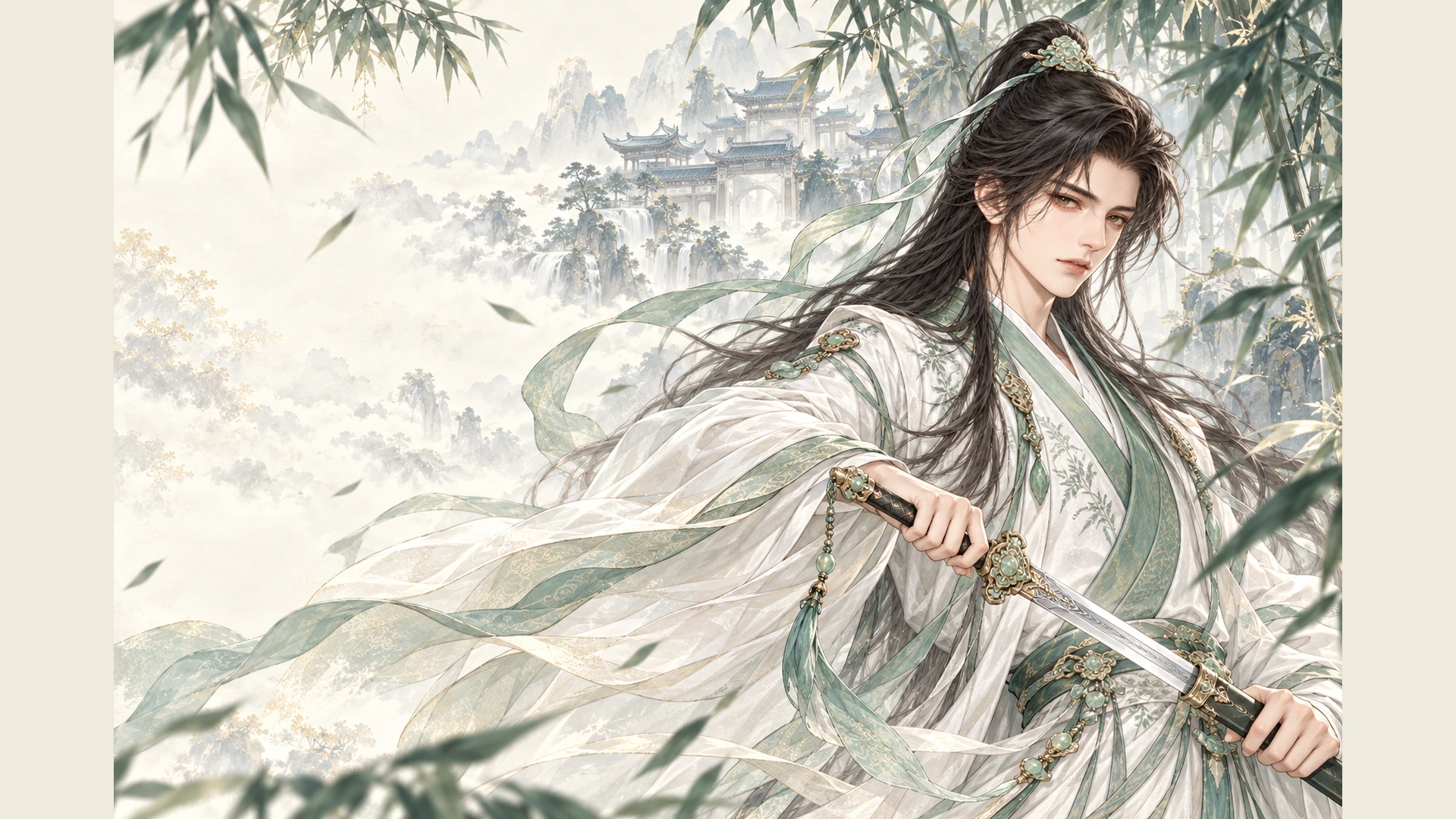 Chinese Xianxia RPG — Promotional composition · not gameplay