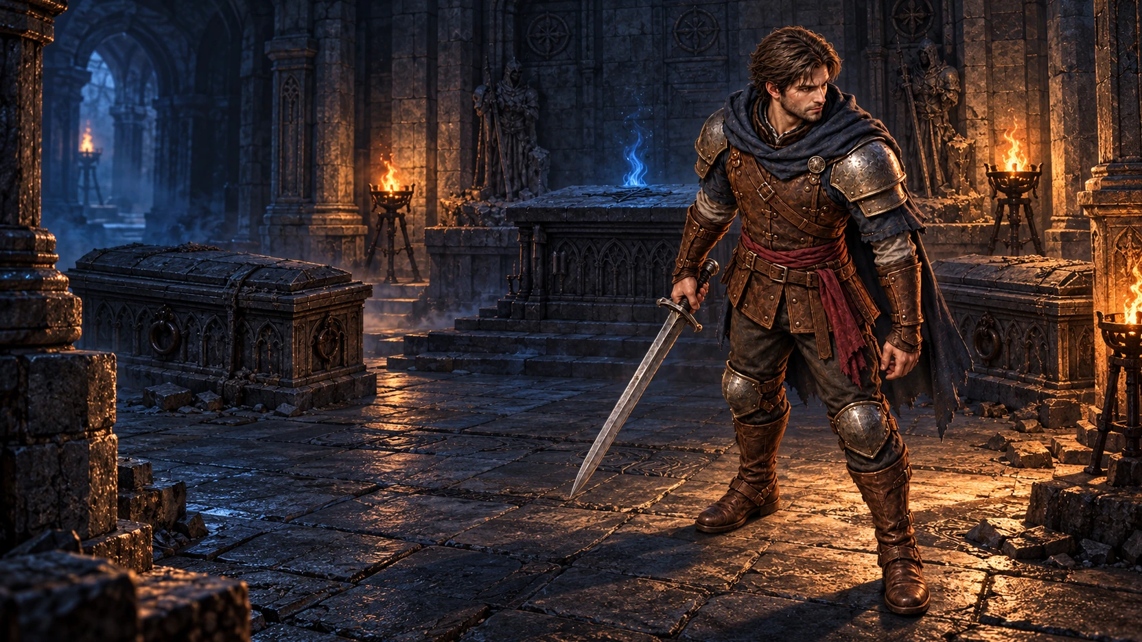 The Veiled Crypt — Promotional composition · not gameplay